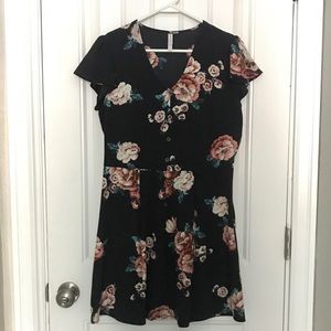 Floral front button dress